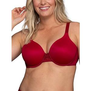 Vanity Fair Women's Full Figure Beauty Back Smoothing Bra, 4 Way Stretch Fabric, Lightly Lined Cups up to H, Size 40b, Legacy Red 