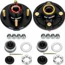 2 Sets 4 Lug Trailer Hub Kit for 2000 Lbs, for 1'' BT9 Straight Axle Spindle Trailer hub 4 lug, Prelubricated L44643 Bearings 44 Trailer Axle Kit, Boat Trailer Hubs 4 Lug(only for Straight Spindle)