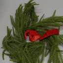 Hotop 6 Set Mini Christmas Wreath for Cabinet Kitchen Windows Decors Bulk with Red Bow Small Artificial Norfolk Farmhouse Wreaths with Berry Pine Cone for Fireplace Front Door Porch Wall Hanging