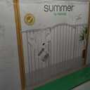 Summer Infant Extra Tall & Wide Safety Pet and Baby Gate, 29.5"-53" Wide, 38" Tall, Pressure or Hardware Mounted, Install on Wall or Banister in Doorway or Stairway, Auto Close Walk-Thru Door - White