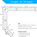 4 Inch DIY Custom Mandrel Exhaust Pipe Tube Pipe, 40 Inch Straight Pipe, 4''OD Straight & Mandrel Bend Pipe(45/90 Degree) Kits, T304 Stainless Steel, Universal Fitment - 3PCS