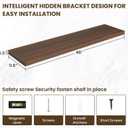 Acovy 48 Inch Floating Shelves, 12 Inch Deep Floating Shelves for Wall, Floating Shelf with Invisible Brackets, Deep Shelves for Bathroom, Bedroom, Living Room, 1 Pack, Walnut