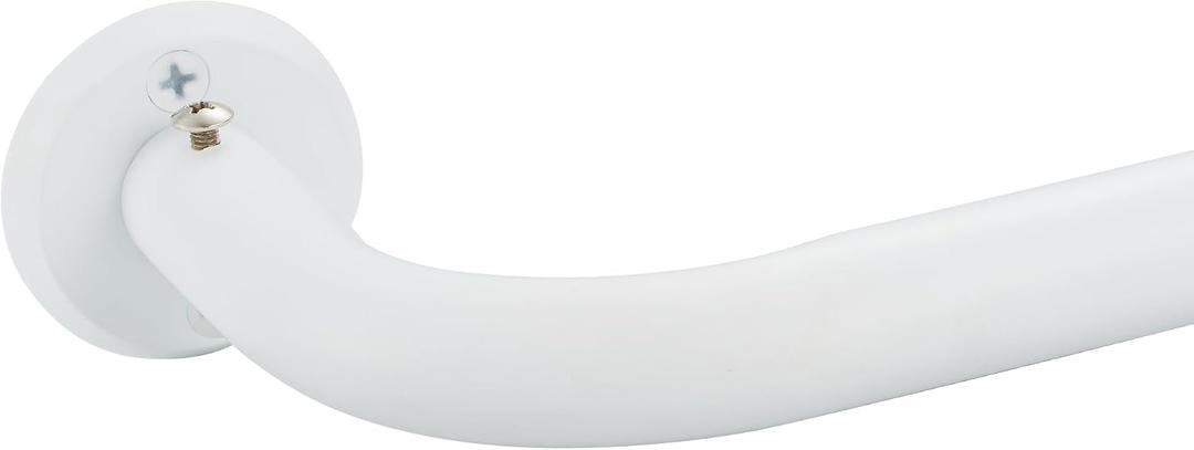 Room Darkening Curtain Rods for Windows, 28 to 53 Inches Splicing Construction Drapery Rod, 1" Adjustable Blackout Wrap Around Curved Curtains Rod, Wall Mounted Ceiling Mounted, Matte White