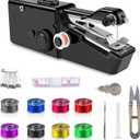 Handheld Sewing Machine, Portable and Easy-to-Use Mini Sewing Machine, Battery and USB Operated, Ideal for Beginners and Home Use - Black