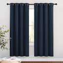 NICETOWN Blackout Curtain Panels 72 - Window Treatment Energy Saving Thermal Insulated Solid Grommet Blackout Drapes for Living Room (Navy, 1 Pair, 46 by 72-Inch)