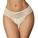 Avidlove Sexy Underwear for Women Lace Panties Briefs Low Rise Thongs Stretch G-String Underpants Light Champagne S