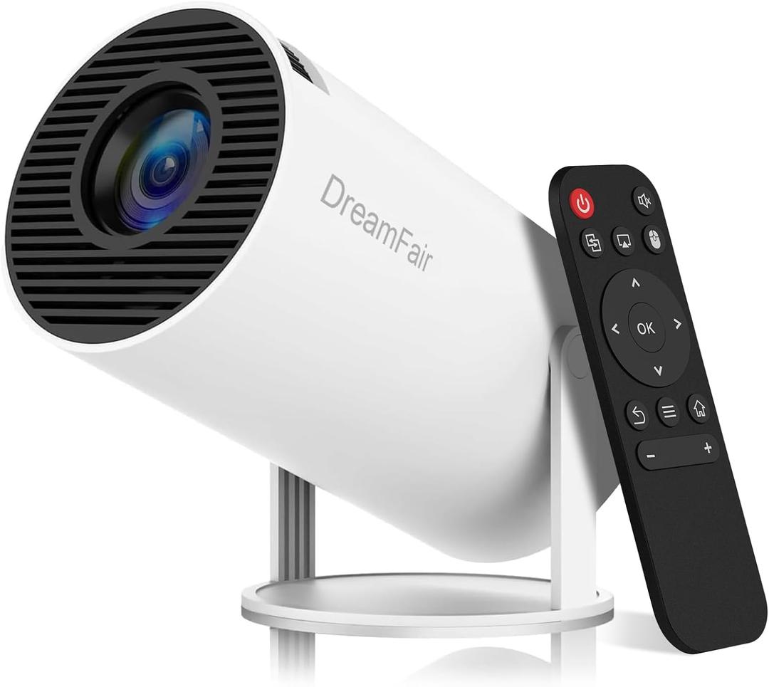 Mini Projector, Support 4K 1080P Portable Projector with Dual Band WIFI6 5G Wireless 5.2 Bluetooth Android 11, 200 ANSI Lumens, 180 Rotatable, Auto Keystone Correction,35"-130" Screen Video Projector