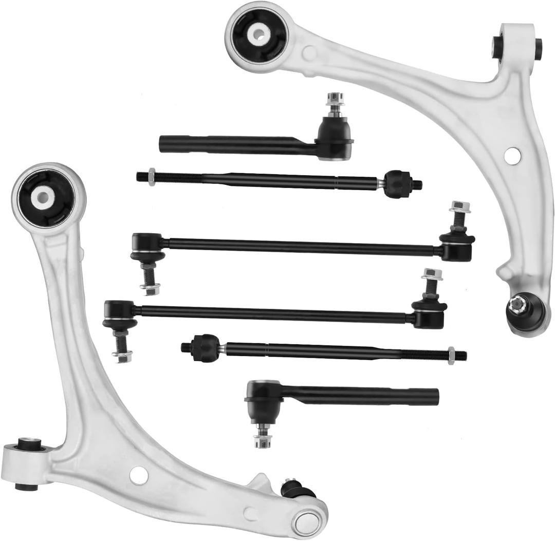 Front Lower Control Arms & Ball Joints Inner Outer Tie Rods Sway Bar Links Suspension Kit Replacement for Honda Odyssey 2005-2010(8pc)