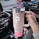 Use for Stanley Cup Accessories Charms 40oz 30oz,Compatible with Stanley Cup Letter Charms for Handle Silicone Boot,Straw Cover Topper & Sticker