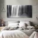 Black Wall Art White Wall Decor Waterfall Wall Pictures Abstract Wall Art Room Decor Canvas Poster Photos for Bedroom Living Room 24"x48"