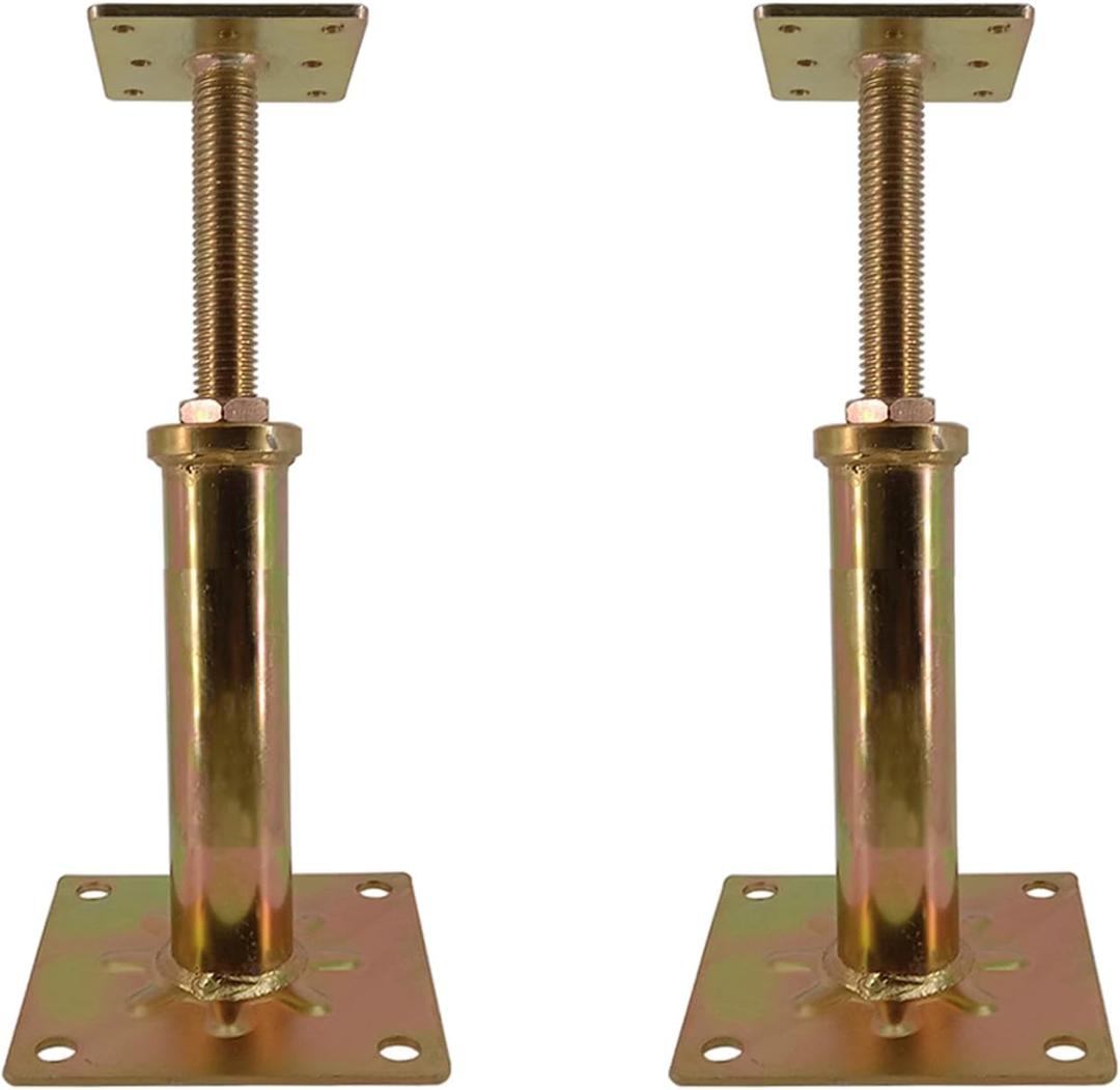 RV Camper Step Brace Stabilizer Jack Post Pole, Adjustable Height 7 5/8" to 14", Max Load 2000 lb, 3/4" Threaded Solid Rod, 2 Pack