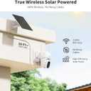 SEHMUA Solar Security Cameras Wireless Outdoor with 500-Lumen Super-Bright LEDs Spotlights, 2K 360° View Outdoor Camera Wireless, Color Night Vision, PIR Motion Detection,2-Way Audio