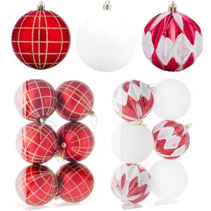 Christmas Ball Hanging decorations3.14 inch, 12 Pieces of shatterproof Christmas Tree Decoration Balls Set, Suitable for Party Floral Christmas Tree Decoration (3.14 inches 12 Balls)
