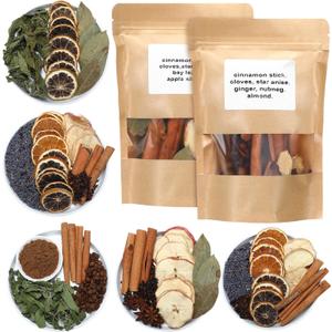 Siifert 6 Pack Winter Stovetop Potpourri Simmer Pot Kit Dried Orange Slices Cinnamon Stick Air Freshener Sachet Ingredients Bowl Filler Decor for Holiday Fragrance Housewarming Gift