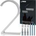 VONDERSO 6 Inch Floating House Numbers for Outside,Modern Metal Address Number 2,Durable Weather-Resistant Silver Powder Coated Finish,No Fading (Glossy Silver)