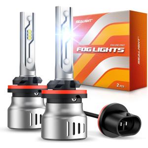 SEALIGHT 880 Fog Light Bulbs, 1:1 Size 885 893 899 880 Fog Lamps Upgrade, 12000 LM 6500 K Cool White Fog Lights or Daytime Running Lamp, Pack of 2