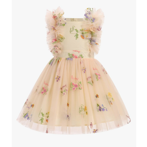 Kids Girls Confetti Birthday Princess Dress Ruffle Sleeve Boho Cake Smash Photo Shoot Outfit 3-10T, Size 80,