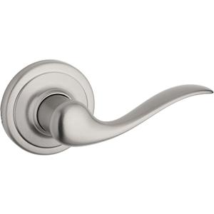 Kwikset Tustin Dummy Door Handle, Single Sided Lever for Closets, French Double Doors, and Pantry, Satin Nickel Non-Turning Right Handed Interior Push/Pull Lever, with Microban Protection