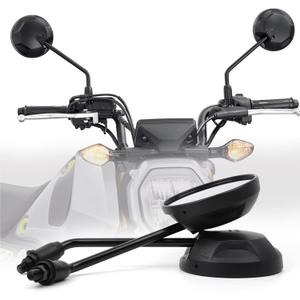Mokuo Round Rearview Mirrors X Type with M8 M10 Bolt,Handle Bar Mount Fit for Honda Grom MSX125 2013-2022 CMX 300 500 Rebel 2017-2022 Monkey 125 Motocycle Mirrors Black