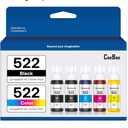 CEEBOO 522 High Capacity (5 Bottles) Refill Ink Bottle Replacement for Epson Compatible 522 Ink Refill Bottles (Not Sublimation Ink) Use for EcoTank ET-2803 ET-2800 ET-2720 ET-4800 Printer