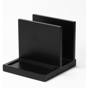 Wooden Napkin Holder napkin salt pepper holder with Salt and Pepper Shakers Caddy,Suitable for Kitchen, Restaurant, Bar, Office, Parties, Home Dcor Black