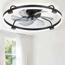 LEDIARY 27.7" Ceiling Fans with Lights, Remote/APP Control, Black