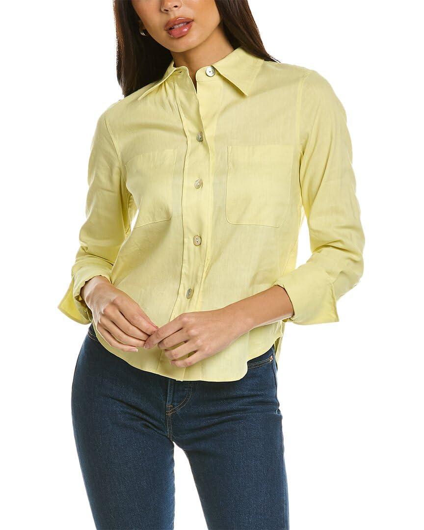 Vince Womens Small L/S Shirt, Pomelo, Size 8