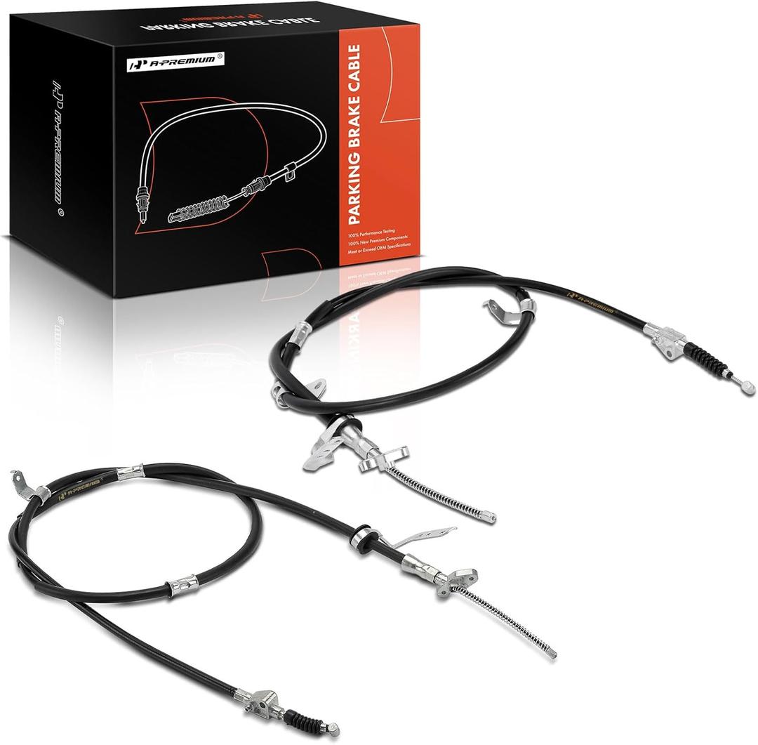 A-Premium Rear Driver and Passenger Side Parking Brake Cable Assembly Compatible with Toyota and Lexus Models: Highlander 2006-2007, RX400h 2006-2008, 2-PC Set - Replace # 4643048180, 4643048181