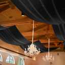 6 Panels Black Ceiling Drapes for Wedding, 5ftx10ft Ceiling Drapes Smooth Satin Fabric Curtain Wedding Arch Draping Fabric Romantic Ceiling Decorations for Weddings Party Ceremony Stage