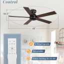 2 Pack 48 Inch Low Profile Ceiling Fan no Light, Black Ceiling Fan without lights, 6-Speeds, Quiet Reversible DC Motor, Indoor/Outdoor Ceiling Fans without Lights for Patio, Living Room, Bedroom