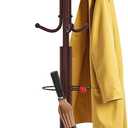 Coat Rack Freestanding,12 Hooks Metal Coat Racks with Umbrella Holder,Sturdy Hall Rree,Easy Assembly Coat Rack Stand for Hanging Scarf,Purse,Hats,Jacket(Brown)