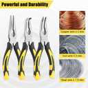 3pcs 8inch Reach Needle Nose Pliers Set,Includes Straight Needle Nose Pliers,45&90Bent Nose Pliers,Pliers Tool Set for Narrow Spaces