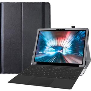 LiuShan Compatible with Dell Latitude 7200 Tablet Case,PU Leather Slim Folding Stand Cover for 12.3" Dell Latitude 7200 2-in-1/Dell Latitude 7210 2-in-1 Tablet(Not fit 7200 2-in-1 Laptop),Black