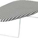 Honey-Can-Do Steel Tabletop Ironing Board with Folding Legs, Grey and White Stripe Cotton Cover, Compact Space-Saving Design, 30" L x 6" H