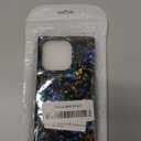 KERZZIL Elegent Pearl Pattern Compatible with iPhone Rectangle Edge Case, Slim Soft TPU Silicone Protective Bumper Cases Cover(Black Pearl,15 Pro)