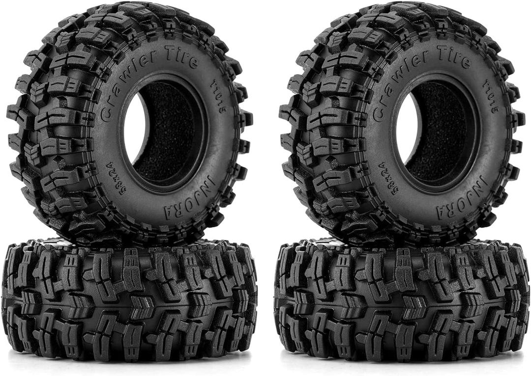 INJORA 1.0 Tires - 58 * 24mm Swamp Stomper S5 Tires for SCX24 AX24 TRX4M FCX24 1/24 1/18 RC Crawler Car,T1015