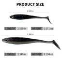 2 x Soft Plastic Baits with Rolled & T-Shaped Tails - Realistic Paddle Tail Swim Baits for Bass Fishing, Saltwater & Freshwater Lures (8Pcs Color Mixing，3.35“，0.19 oz)
