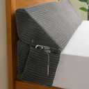 HIGOGOGO Full Size Wedge Pillow for Headboard Gap - Multi Functional Mattress Wedge Bed Gap Filler Close The Gap (0-7") Between Your Mattress and Headboard or Wall (Grey 54"x11"x9")