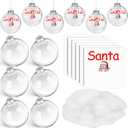 6 Set Funny Christmas Ornaments Kit 2025 Santa Claus Gag Ball Gifts Plastic Fillable Ornament Funny Hilarious Prank Inappropriate Naughty Ball Christmas for Adults Tree Hanging Decoration, 3.94 Inch
