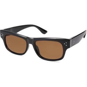 SOJOS Retro Rectangle Polarized Sunglasses for Women Men Vintage Shades UV400 Protection Sunnies SJ2338 (Black/Brown)