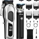 Ufree Hair Clippers for Men, Professional Clippers and Trimmers Set, Cordless Clippers for Hair Cutting, Beard Trimmer, Barber Clippers, Rechargeable Electric Shaver, Gifts for Men (Black Silver)