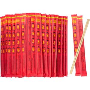 52USA Disposable Bamboo Chopsticks (100 Sets) - 9'' Long, UV Treated, Individually Wrapped Japanese and Chinese Wooden Chopsticks Bulk