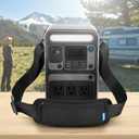 Xxerciz Adjustable Strap Compatible with Anker SOLIX C300/C300 DC Portable Power Station, Universal Replacment Strap with Small Pouch, Thick and Encrypted Nylon, Metal Swivel Hooks, Black (Black)