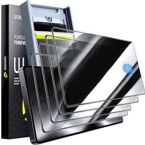 WSKEN for Samsung Galaxy S25 Ultra Privacy Screen Protector  [24° AntiSpy] [0.02s Fingerprint Unlock] [Auto Dust Remove] [Zero Bubble] Top Durable 9H+ Tempered Glass Case Friendly, 4 Pack