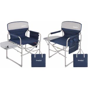 SUNNYFEEL Oversized Camping Directors Chair 2 Pack, Portable Folding Lawn Chairs for Adults Heavy Duty with Side Table,Pocket for Beach, Fishing,Picnic,Concert Outdoor, Foldable Camp Chairs