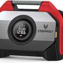 ETENWOLF VORTEX S6 Tire Inflator Portable Air Compressor for Heavy-duty Vehicle, Cordless Air Pump for Car & Inflatables with 19200 mAh Battery, 100% Duty Cycle & Dual Cylinder Bike Pump, Red