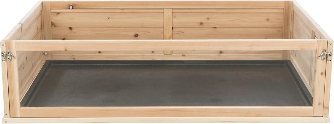 TRIXIE Small Animal Indoor Wooden Run with a View, Playpen for Turtles, Guinea Pigs, Hamsters