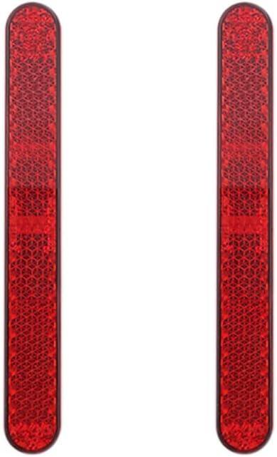 Stick-on Rectangular Reflectors - Safety Spoke Reflective Quick Mount Custom Accessories Adhesive Reflector for Cars, Trailer, Motorcycle, Boat, Bicycle and Bike (Red-0.82*0.61*0.02 inch, 2Pcs) (47. Red - 3.96*0.519*0.236 inch, 2Pcs)