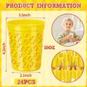 VDESFUEBY 24 Pcs Softball Party Cups 12oz Softball Party Thick Reusable Plastic Disposable Cup Softball Themed Party Supplies Cold Drink Wine Coffee for Softball Partys Supplies Favors