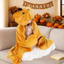 Peryiter Thanksgiving Wearable Blanket Pumpkin Hoodie Adults Friendsgiving Party Gift Oversize Flannel Wrap Throw for Women